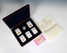 A People's Republic of China 2008 Five-piece gold premium Certified Lunar Panda Set, 20, 50, 100, 20