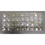 A collection of Thirty Six (36) 1920-1946 silver One Shilling coins 50% Ag