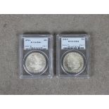 Two x 1878-S Morgan Dollar series: 52 coin: 3 - PCGS graded