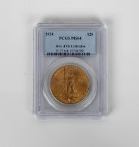 The United States of America 1924 Double Eagle (Rive d'Or Collection) Twenty Dollars ($20) Gold coin
