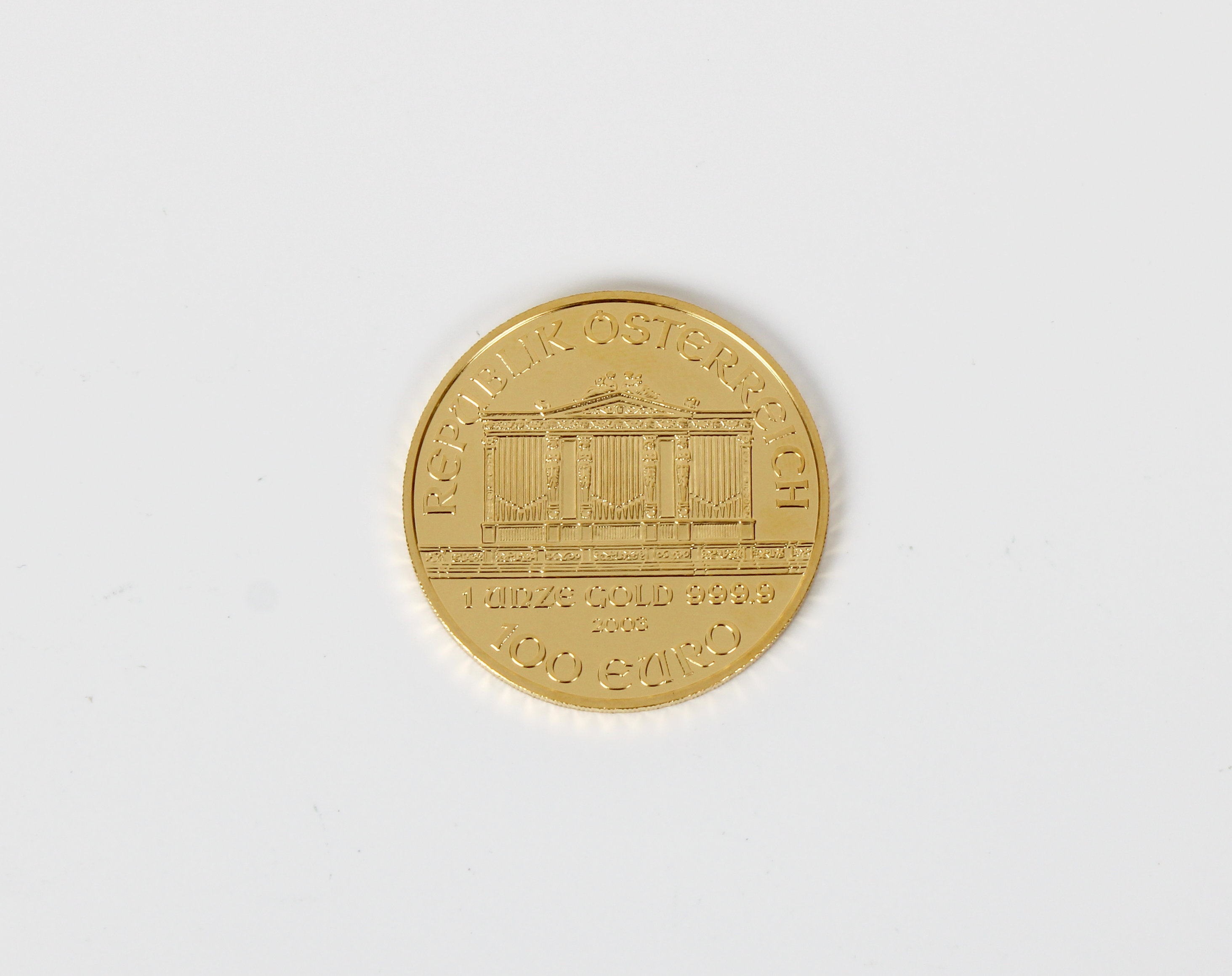 A Münze Österreich Vienna Austria 2003 1oz Gold (.999) 100 Euro coin. - Image 2 of 2