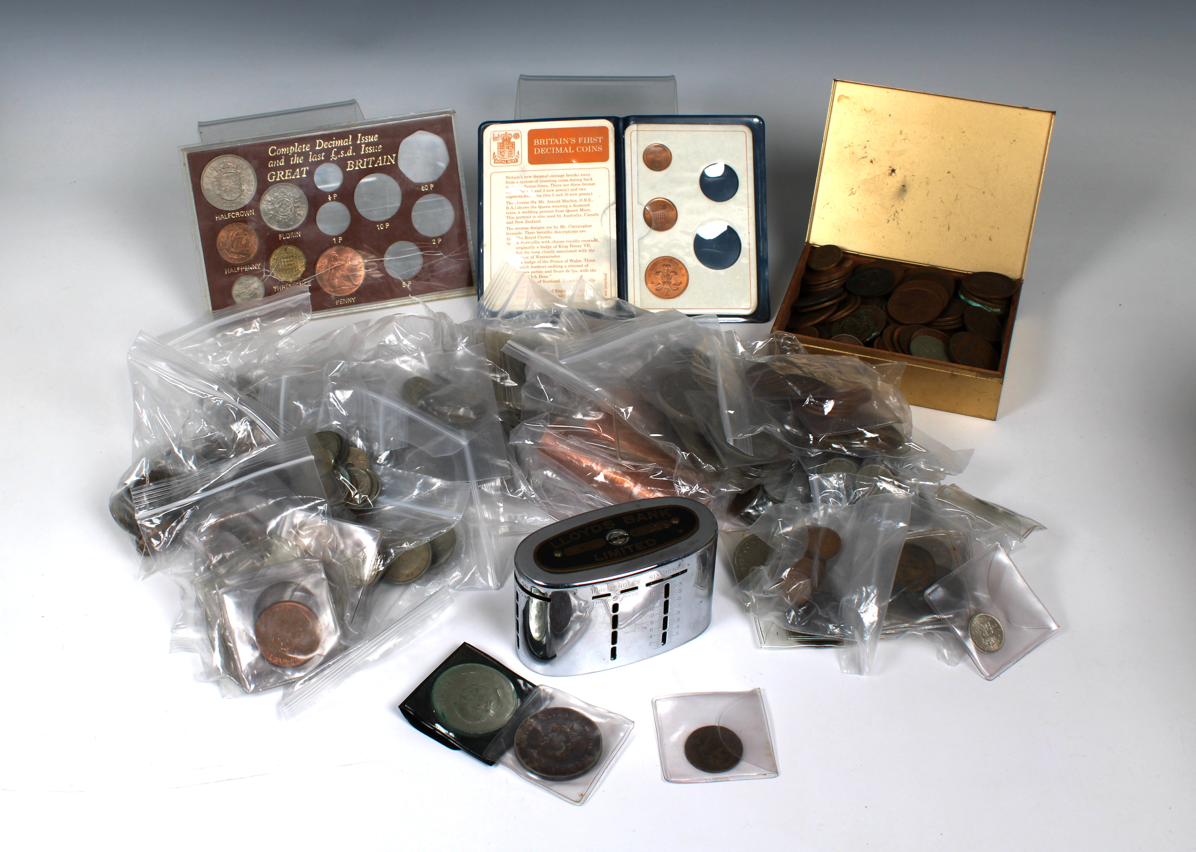 A large collection of various antique / vintage coinage