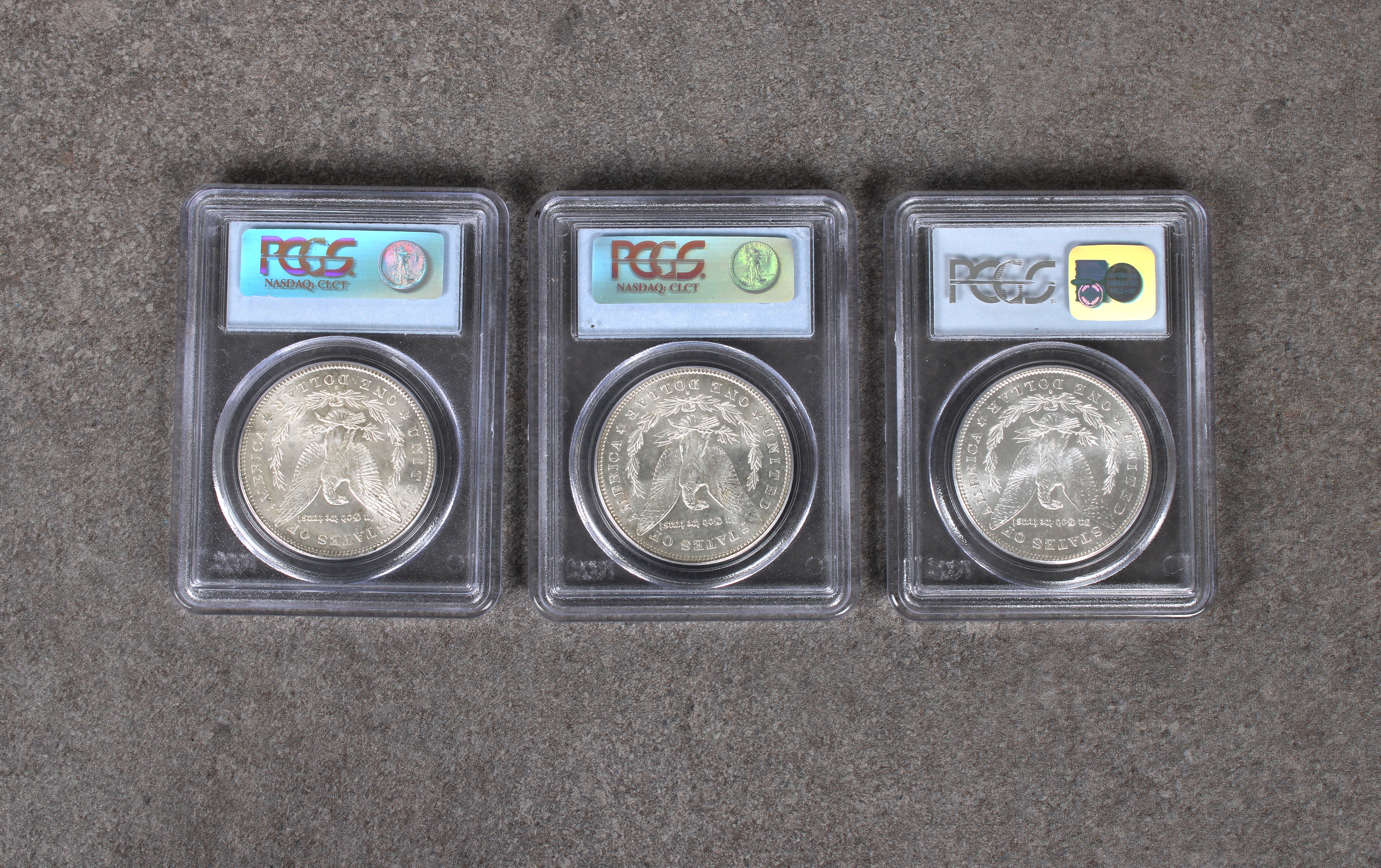 Three x 1878-S Morgan Dollar series: 52 coin: 3 - PCGS graded - Image 2 of 2