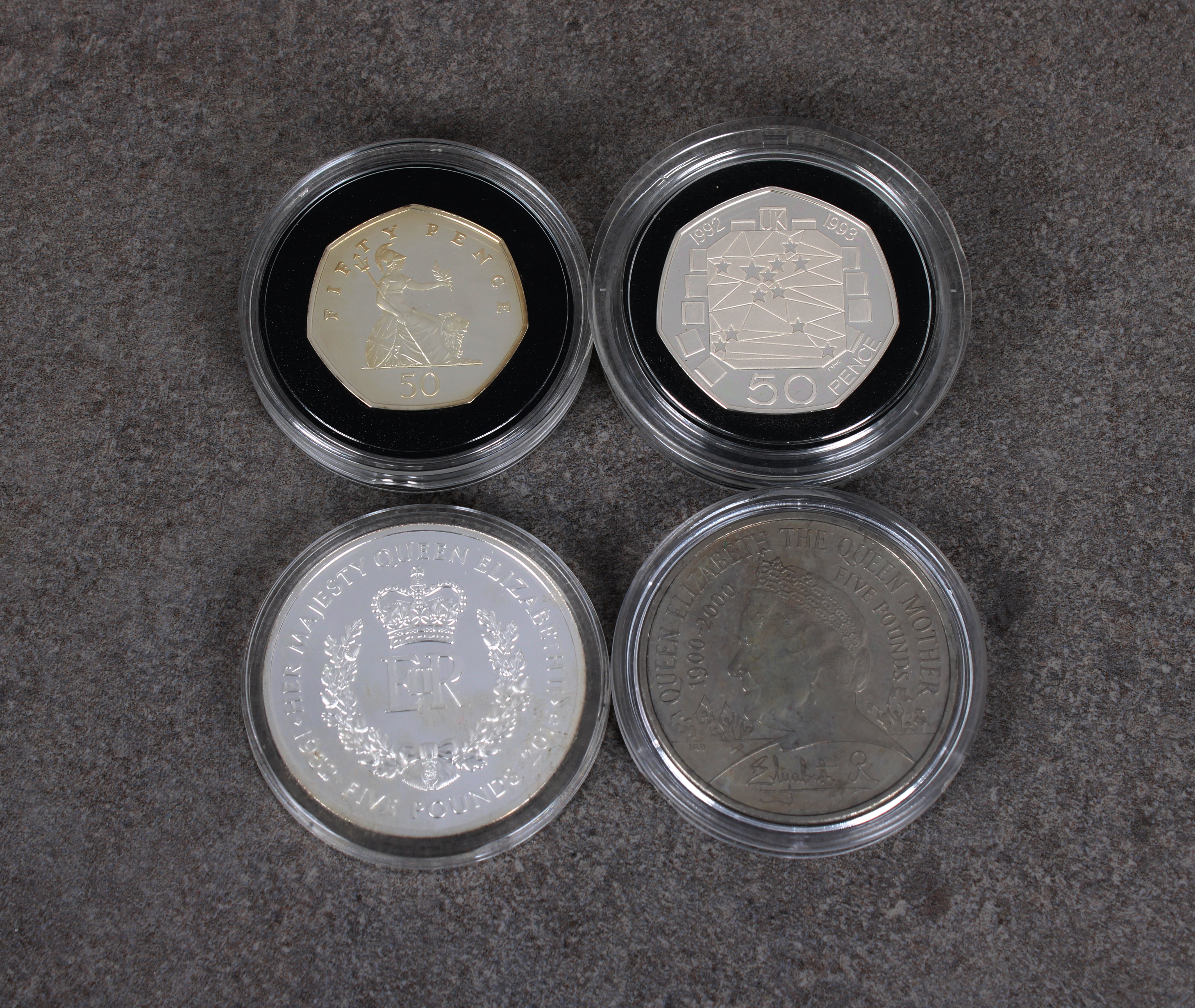 Four United Kingdom commemorative silver coins