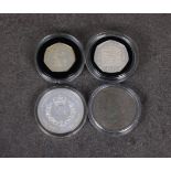 Four United Kingdom commemorative silver coins