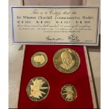 A set of four Sir Winston Churchill 18ct Gold Commemorative Medals