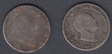 COINS 1837 George IV Groat x 2