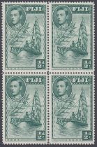 STAMPS 1941 GVI 1/2d green, perf 14, U/M block of four