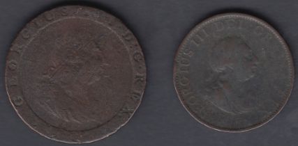 COINS 1799 George III Half Penny and 1797 Cartwheel Penny