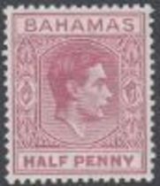 STAMPS 1952 GVI 1/2d brown purple with elongated 'E'