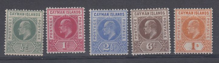 STAMPS CAYMAN 1905 mounted mint set to 1/- multi crown SG 8-12
