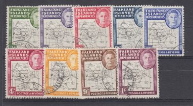 FALKLANDS DEPENDENCIES, 1948 GVI 'thin map' fine used set