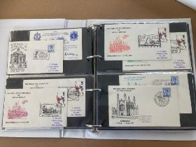 STAMPS : GREAT BRITAIN : White ring binder with approx 100 GB event covers, various handstamps etc