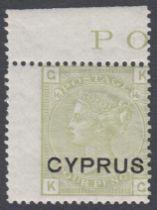 STAMPS CYPRUS 1880 4d Sage Green mounted mint