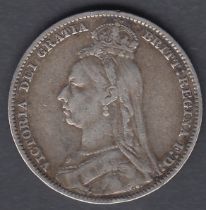 COINS 1890 QV Shilling , good condition