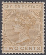 STAMPS CEYLON 1883 2c Pale Brown, mounted mint SG 146