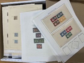 STAMPS : WORLD, box with various on album or stock pages