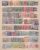 STAMPS : Commonwealth used in very full 16 page stock book values to £2 and $4