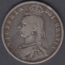 1888 Victoria Silver Half Crown in F to VF condition