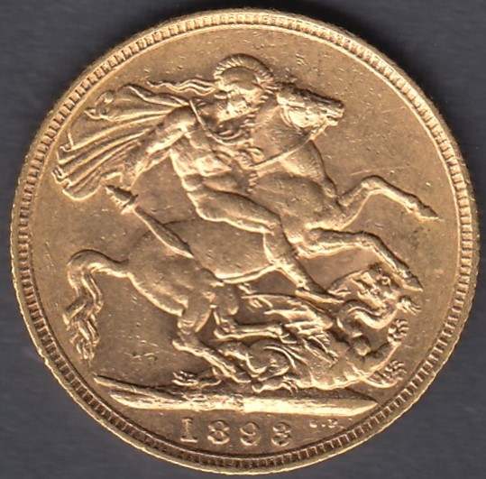 1893 Full Gold Sovereign (Sydney mint) in fine condition - Image 2 of 2