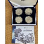 UK Proof Silver Britannia four coin set 1999, 2001, 2002, 2003