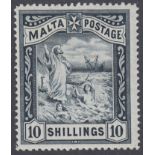 1899 10/- blue-black, wmk Crown CC lightly mounted mint SG 35