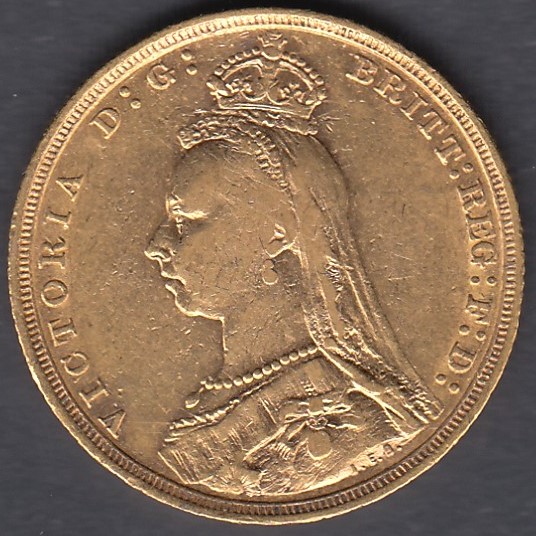 1893 Full Gold Sovereign (Sydney mint) in fine condition