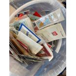 Large plastic tub full of 100's of Worldwide stamp booklets massive face value !