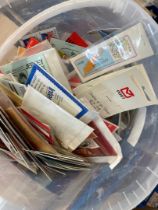 Large plastic tub full of 100's of Worldwide stamp booklets massive face value !