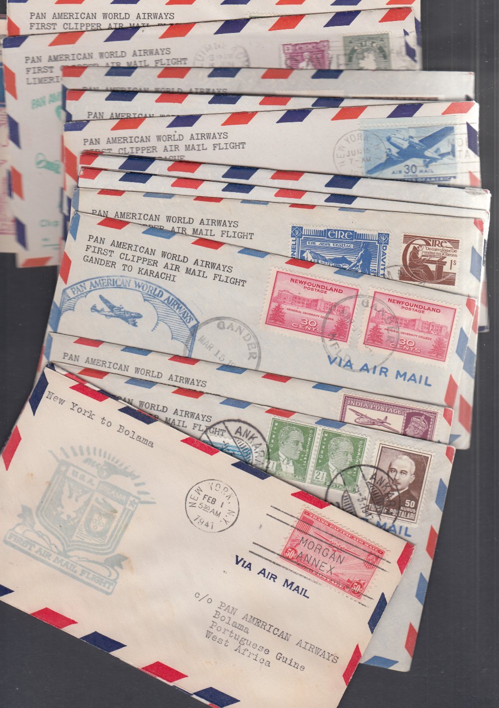 PAN AM first flight covers 1940-47 (24 covers)
