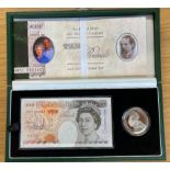 1997 £10 and Silver Crown set for Golden Wedding serial number of note HM50 00