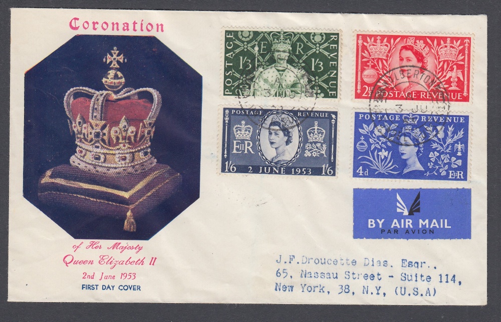 1953 Illustrated Coronation cover , typed address cancelled by Arundel CDS 3rd June 1953