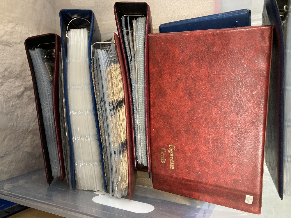 Box with 57 sets, most housed in albums and all neatly displayed in cigarette card