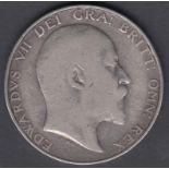 1902 Edward VII Silver Half Crown VF condition