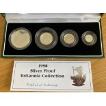 1998 Britannia Silver four coin proof set with cert