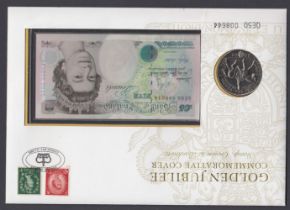 2002 Golden Jubilee £5 note and coin cover