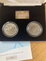 2003 Coronation coins set with Silver ingot (tarnished)