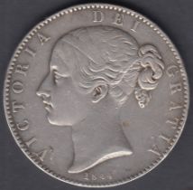 1844 Young Head Victoria Silver Crown Cinque Foil VF to EF condition