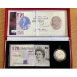 2000 £20 Note and Silver Proof £5 coin set