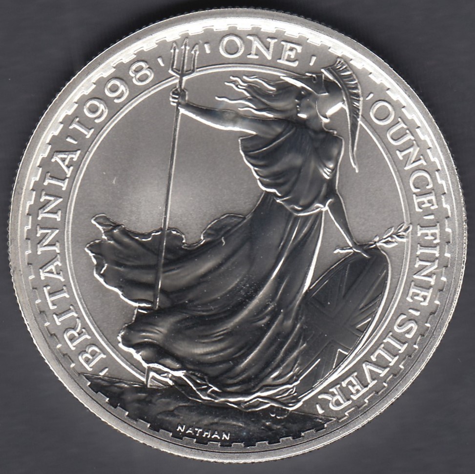 1998 Silver Proof Britannia £2 coin 1oz - Image 2 of 2