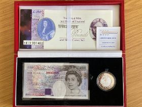 1999 £20 Note and £5 Silver coin set