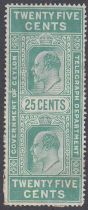 STAMPS : 1903 25c Ceylon Telegraph mint