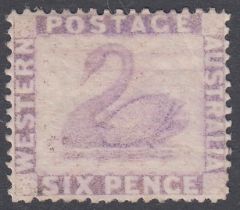 1882 WESTERN AUSTRALIA 6d Lilac mounted mint SG 80