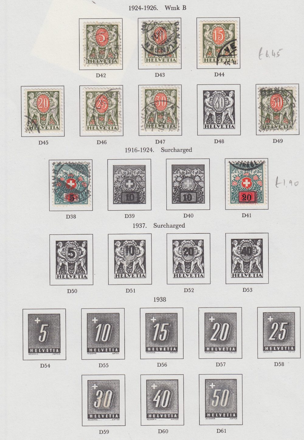 STAMPS SWITZERLAND 1878-1926 Postage Dues used STC £170 - Bild 2 aus 2