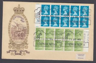 1976 65p and 85p booklet panes on illustrated FDC