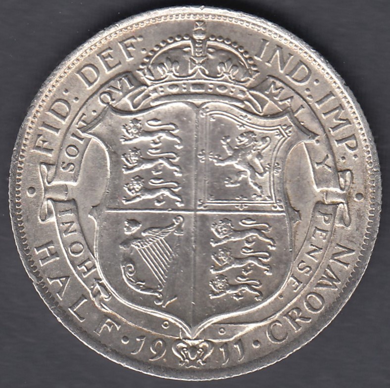 1911 George V Silver Half Crown in EF - UNC condition - Image 2 of 2