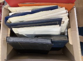 Mixed box of albums and stockbooks, including GB mint in part sheets, Coin covers etc