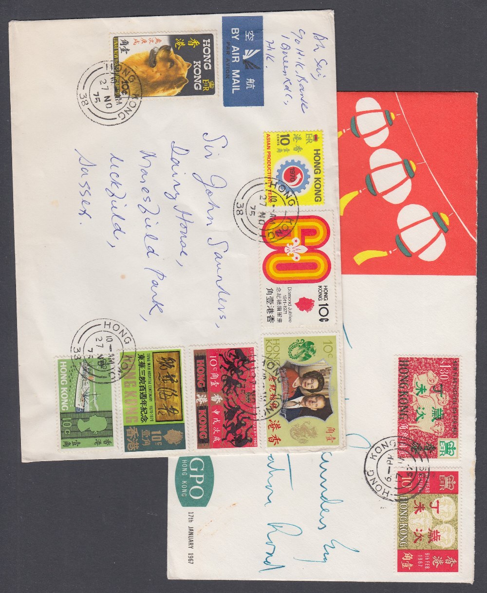 1962 Definitive set to $1 on official FDC, addressed to J A H Saunders - Bild 2 aus 2