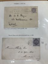 Album of postal history including early pre-stamp, registered mail, Official mail etc
