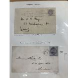 Album of postal history including early pre-stamp, registered mail, Official mail etc